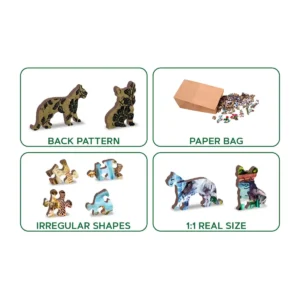 puzzle uimitor din lemn cu regatul animalelor