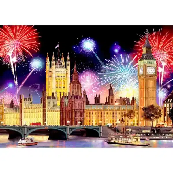 Londra noaptea puzzle din lemn
