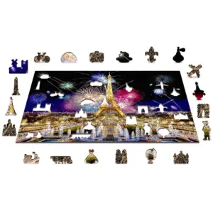 párizs éjszaka fa puzzle