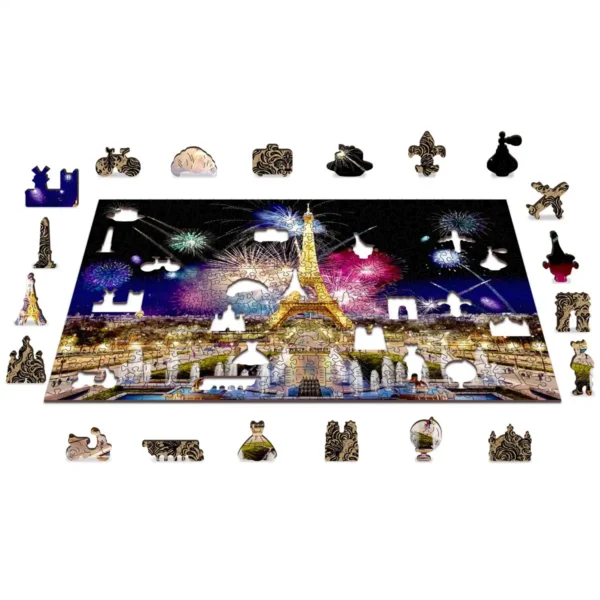 Paris la noapte puzzle din lemn