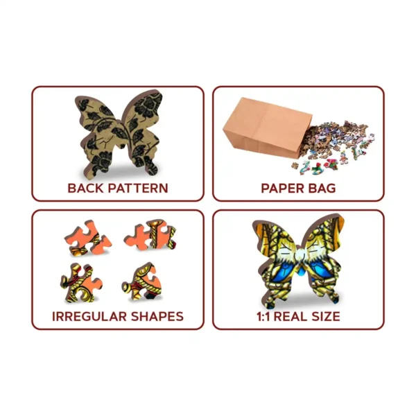 fluture puzzle din lemn