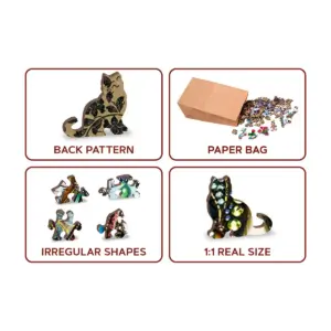 ékszeres macska fa puzzle