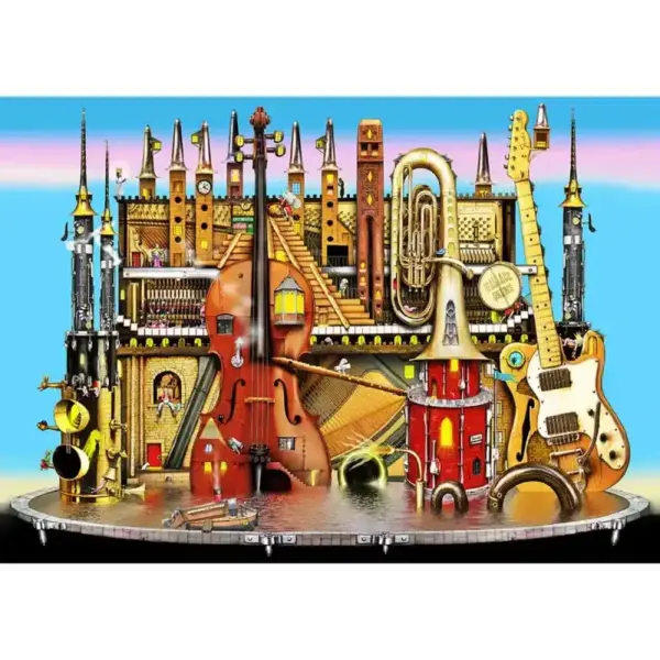 zene kastély fa puzzle