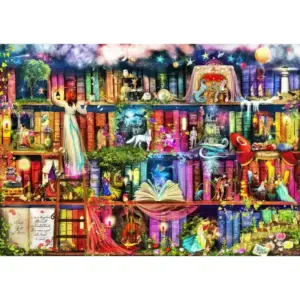 kincskereső könyvespolc fa puzzle