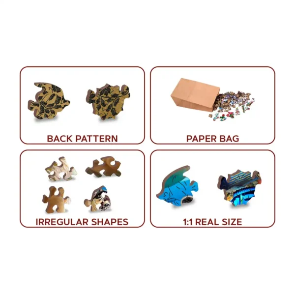 viața oceanului puzzle din lemn