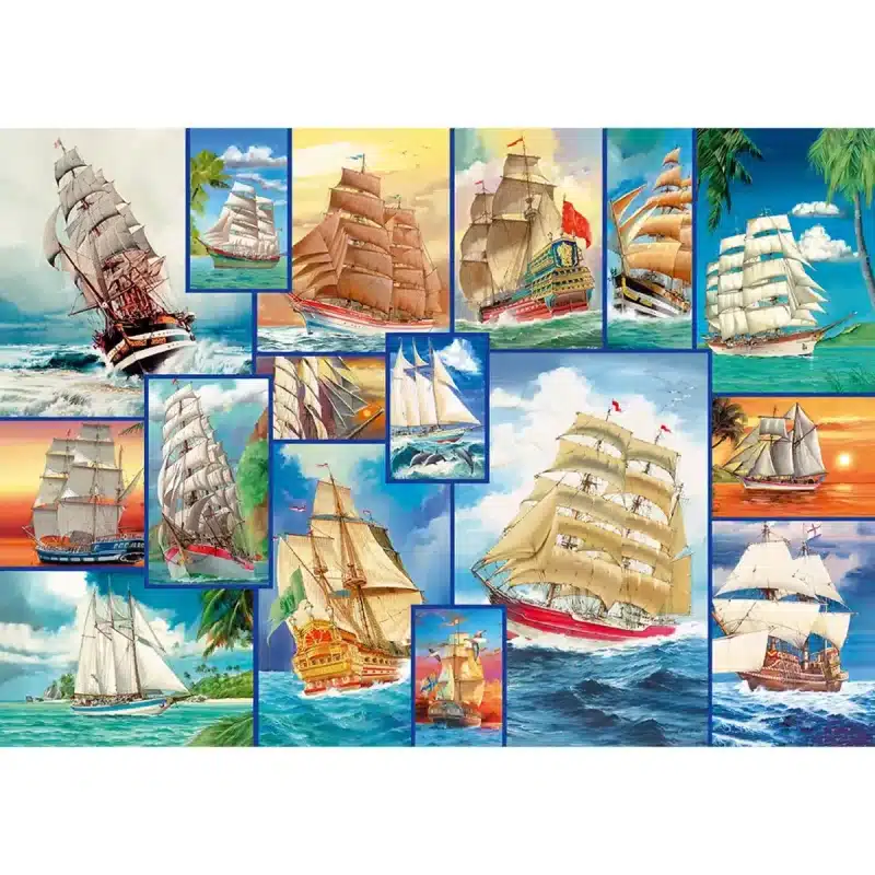 Vitorlás hajók fa puzzle