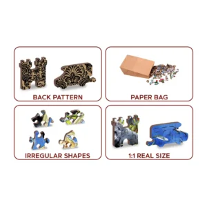 puzzle din lemn regatul animalelor