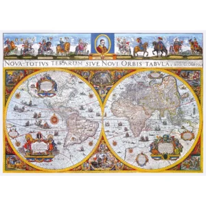 nova terrarum hartă veche puzzle din lemn