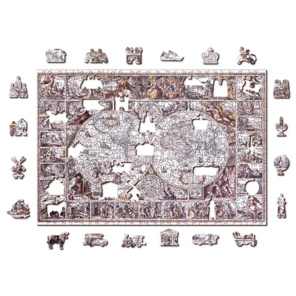 descoperire vârstă hartă puzzle din lemn