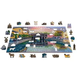 japán híd fa puzzle