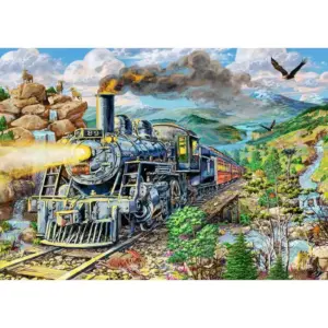 gőzmozdony fa puzzle