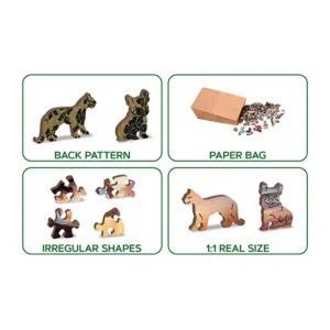 cai sălbatici pe plajă puzzle din lemn